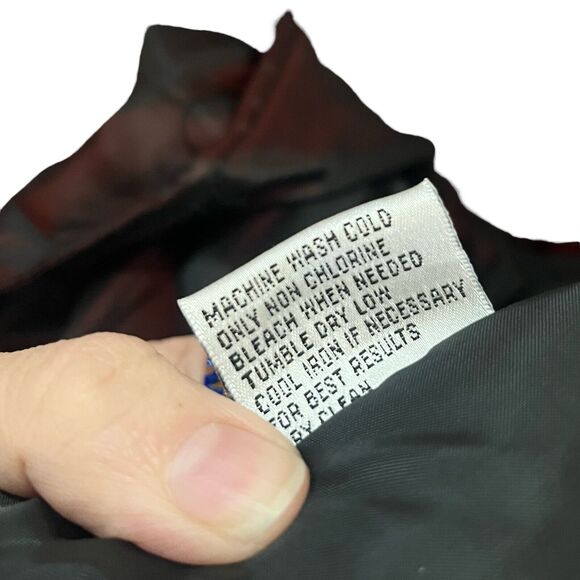 Y2K Rampage Quilted Puffer Jacket Hooded Faux Fur Trim Red Iridescent - Picture 9 of 9